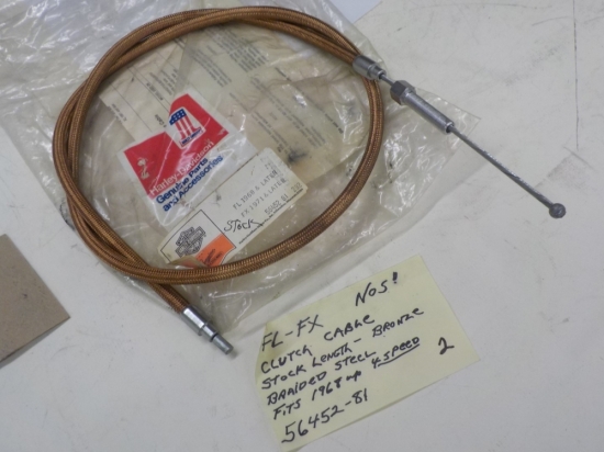 FL-FX "N.O.S." STOCK BRAIDED BRONZE STEEL CLUTCH CABLE #56452-81 